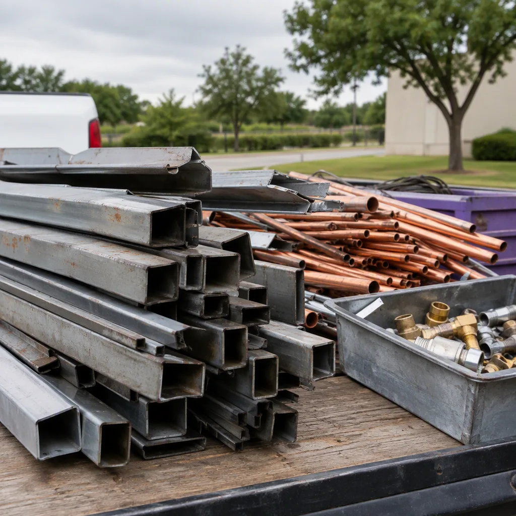 A tight detail of finished scrap metal purchasing work that came out well — clean, precise, shallow depth of field